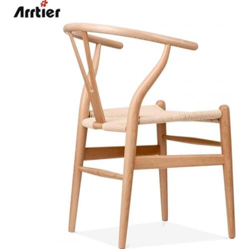Pure Nordic Solid Wood Chair Cafe Dining Chair Fashion Modern Y Chair New Chinese Style Circle Chair Simple Dining Room Chair Ox