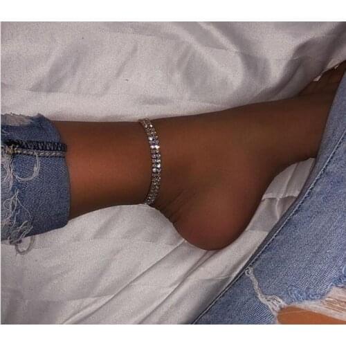 Tennis Chain Ankle Bracelet Curb Icy Iced Out Sparkle bling Anklet CZ Cubic Zirconium Minimal Cute Anklet Bracelet Beach Jewelry