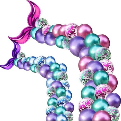 Mermaid Balloon Garland Arch Kit Mermaid Tail Ballons Little Mermaid Party Decoration Wedding Birthday Babyshoewer Party Supplie