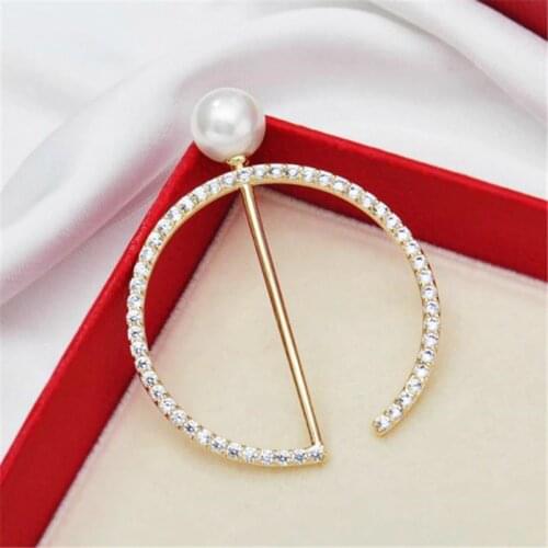 Women Pearl Brooches Scarves Fastener Silk Scarf Buckle Brooch Wedding Fashion Jewelry Female Classic Gift Accessories