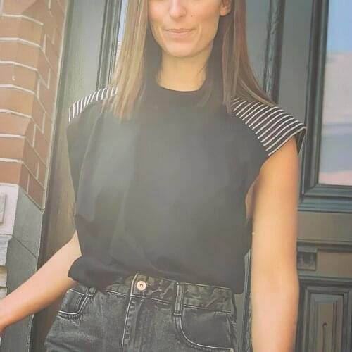 Shoulder Smocks Fashion T-Shirt 2021 Summer Women Clothing Short Sleeve Round Neck Elegant T Shirt Tee Femme Casual Top Tshirt