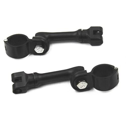 1.5'' Highway Longhorn Engine Guard Foot Peg Mounts Clamps Black Motorcycle Chopper Bobber ATV UTV Scooter Etc