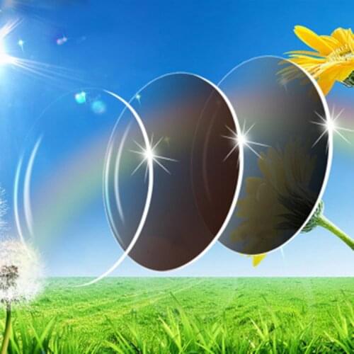 1.61 Index Aspheric Photochromic Gray Brown Lens CR-39 Prescription Myopia Eye Glasses Lens Anti-Radiation Optical Rx Lenses