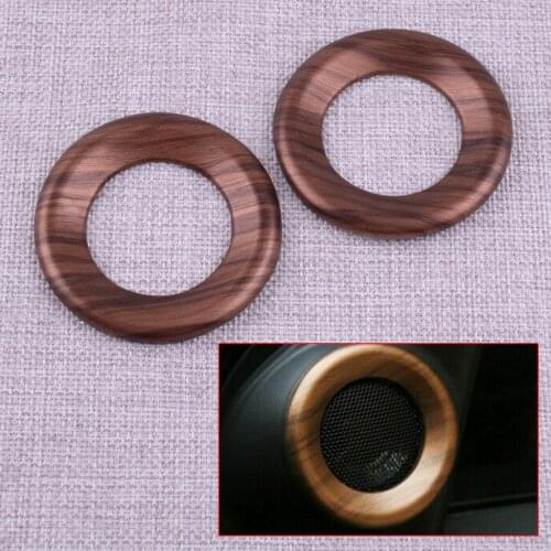 1 Pair Car Peach Wood Grain Front A-Pillar Horn Speaker Sound Decoration Ring Cover Trim Fit For Honda CRV 2020 2019 2018 2017
