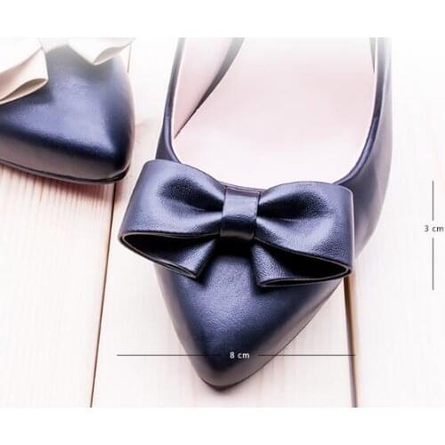 1pair) multi-color high quality PU sheep leather bow shoes buckle shoe accessories
