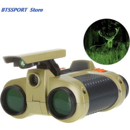 1pc 4x30mm Night Vision Viewer Surveillance Spy Scope Binoculars Pop-up Light Tool
