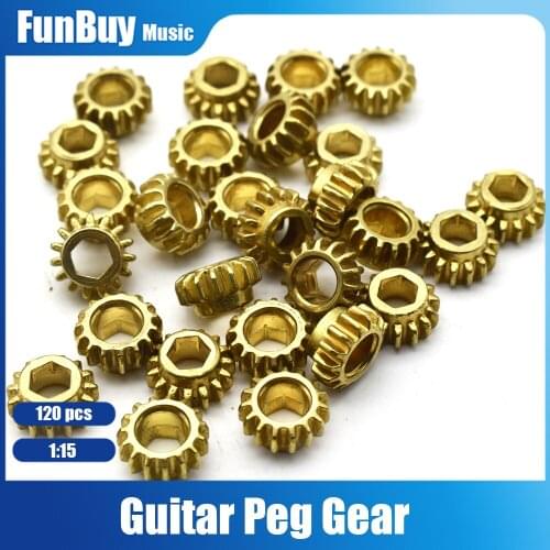 120pcs Iron Gear Ratio 1:15 Guitar Tuners Tuning Pegs Key Machine Head Mount Gear Guitar Accessories Parts Gold