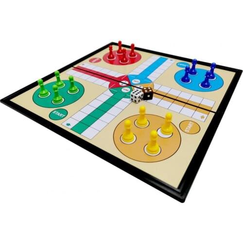 25cm Ludo Board Game Magnetic 5 In 1 Plastic with Folding Chessboard Ludo Chess for Kids Children