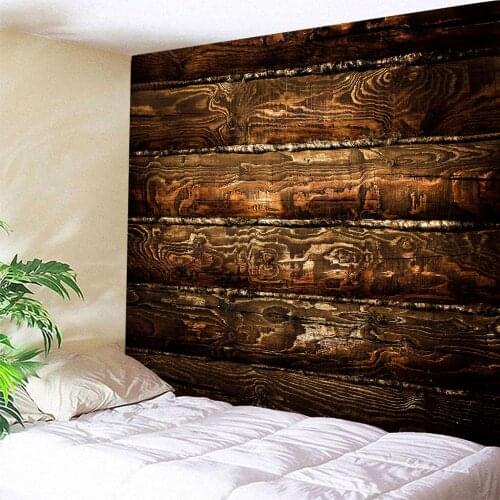 Custom size 3D Wooden Polyester Wall Hanging Tapestry Bedspread Beach Towel Wall Art Decor Tapestries Boho Bedspread Yoga Mat
