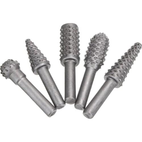 5Pcs Rotary Drill Bit Burrs Files HSS Rasp Rotary Drill Bit Set Step Cone Drill Bit Hole Cutter For Woodworking Power Tool Acces