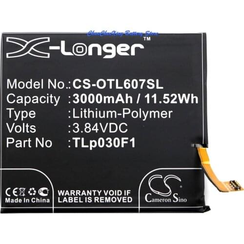 Cameron Sino 3000mAh Battery DT60BATT for Blackberry BBA100-1, BBA100-2, DTEK60, for Vodafone Smart Platinum 7, VFD 900