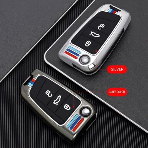 Car Key Cover For Volkswagen VW Passat 2017 2018 3 Buttons Folding Keyless Remote Control Cases Keychain Holder