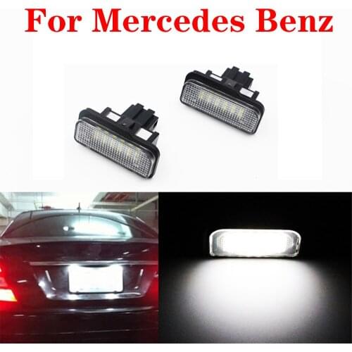 For Mercedes Benz C E CLS SLK Class W203 5-Door W211 S211 W219 R171 2 Pieces Led License Number Plate Light Trailer Step Lamp
