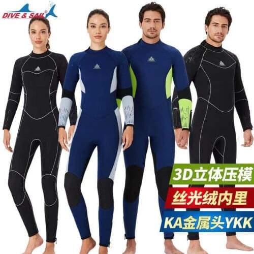 Wetsuit Men Women 5mm Neoprene Full Body UV Protection One Piece Long Sleeves Scuba Diving Suits Back Zipper Swimsuit