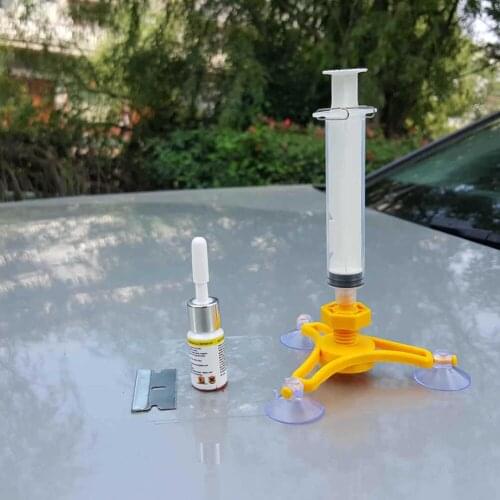 Car Windshield Repair Tool Quick Fix Car Cracked Glass Windscreen Repair Tool Kit Resin Sealer DIY Auto Window Screen Polishing