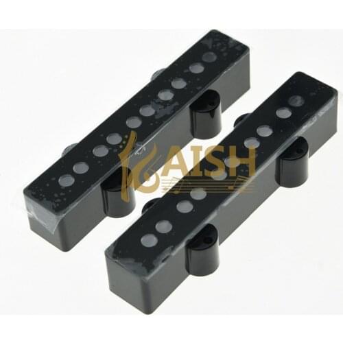 KAISH Set of 2 Jazz J Bass 5 String Pickup Covers Neck and Bridge Black