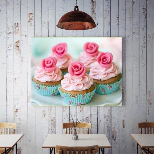 40x60cm Restaurant Kitchen Dessert Cake Posters Food Canvas Painting Pictures wall art prints for Kitchen Dining Room