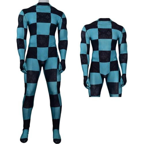 Adults Kids Anime Demon Slayer Kimetsu no Yaiba Kamado Tanjirou Body Spandex Bodysuit Zentai Costume Cosplay Skin Suit Catsuit
