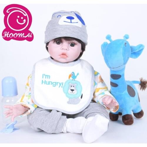 22''55CM Handmade Bebe Reborn Baby Doll Soft Silicone Cloth Body Fashion Newborn Alive Dolls Children Birthday Christmas Gift