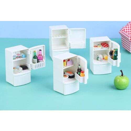 Dollhouse Miniature Refrigerator Toys Kitchen Accessories Home Furniture Decor