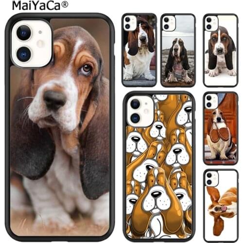 MaiYaCa Basset hound cute cartoon puppy dog Phone Case For iPhone SE 6s 7 8 plus X XR XS 11 12 pro max Samsung S8 S9 S10 shell