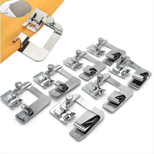 6-25mm Domestic Sewing Machine Foot Presser Rolled Hem Feet Set for Sewing Accessories Home Snap On Presser Feet Kit 7 Sizes