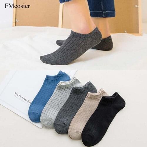 10 Pairs Spring Summer New Fashion No Show Invisible Non-slip Sheer Cotton Socks Male Ankle Socks For Mens Black Blue Gray