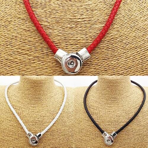 Newest Snap Button Jewelry Genuine Leather Necklace Ne1006 (fit 18mm 20mm Snap)