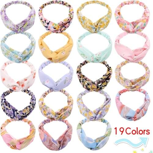 2021 New Women Girls Summer Bohemian Elastic Hair Bands Cross Knot Headbands Turban Bandage Bandanas HairBands Hair Accessories
