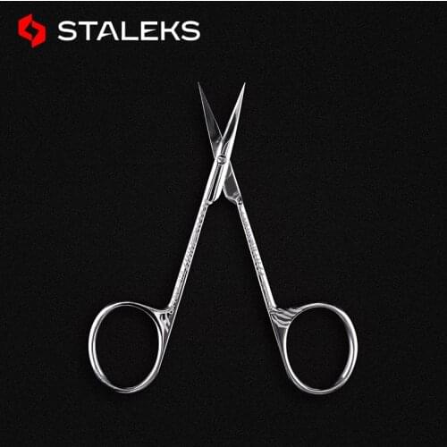 STALEKS Professional Russian Precision Stainless Steel Eyebrow Scissors Double Eyelid Sticker Beauty Scissors Nose Hair Tool