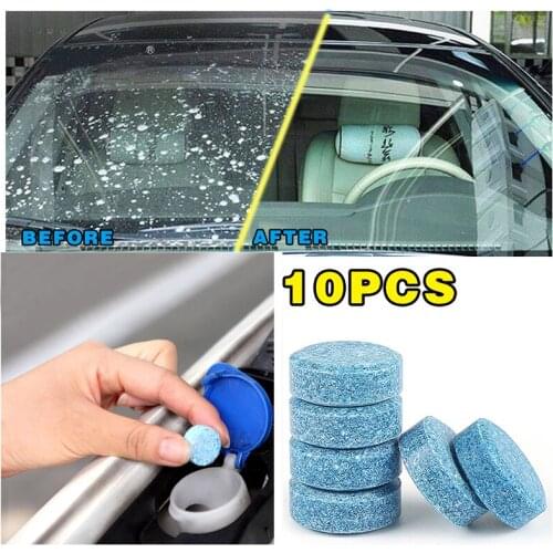 10PCS (1PC=4L Water) Car Windshield Glass Cleaner Water Car Solid Wiper Fine Seminoma Wiper Auto Window Cleaning Car Accessories