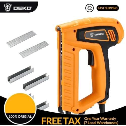 DEKO New DKET01 220V Portable Electric Tacker Gun Electric Nail Gun 20pcs/min Woodworking Tool Electric Nail Gun Stapler Pneumat
