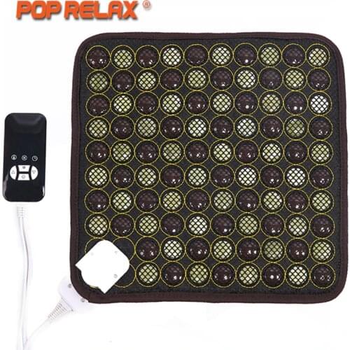 POP RELAX Korea Health Seat Mattress Jade Tourmaline Germanium Electric Heating Pad Knee Pain Relief Thermal Stone Mat Mattress