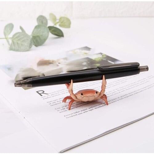 PPYY-New Japanese Creative Cute Crab Pen Holder Weightlifting Crabs Penholder Bracket Storage Rack Gift Stationery