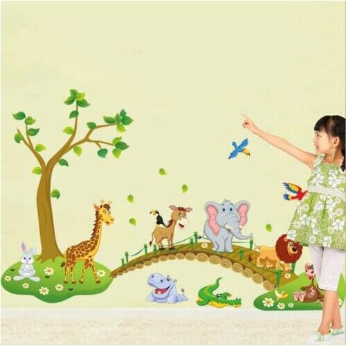 Tree Animals Monkey Removable Wall Decal Stickers DIY Baby Nursery Room Decor