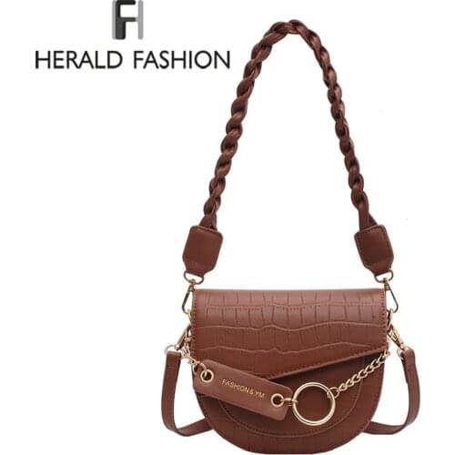 Crossbody Bags For Women 2021 Luxury Brand Crocodile Semicircle Saddle Bags Leather Handbags Bags Designer Ladies Shoulder Bags