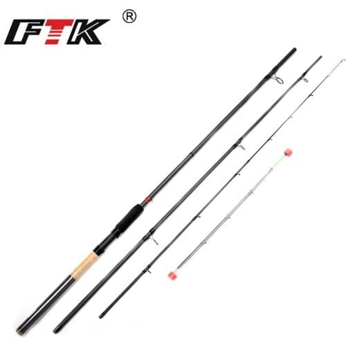 FTK Fishing Rod 99% Carbon Feeder Rod 3 Section C.W 40-120G 3.3M 3.6M 3.9M With 3 Rod Tips Standard Baitcasting Lure Fishing