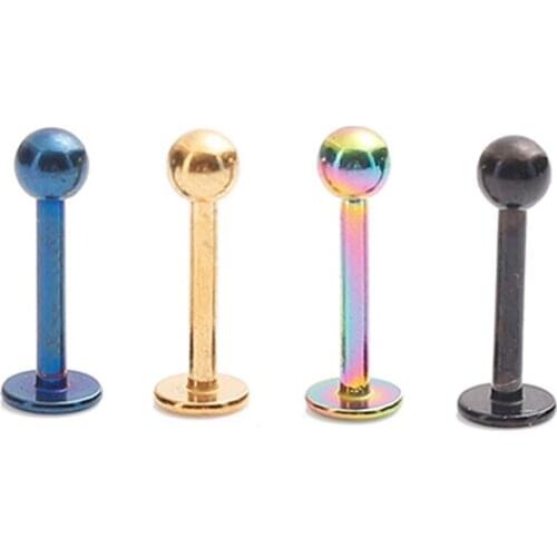 Stainless Steel Anodized Labret with Ball Piercing Jewelry