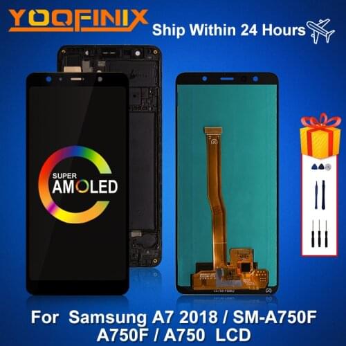 6.0" Super AMOLED For Samsung Galaxy A7 2018 LCD A750 Display Assembly Parts For Samsung A750F LCD SM-A750FN/DS SM-A750G Display