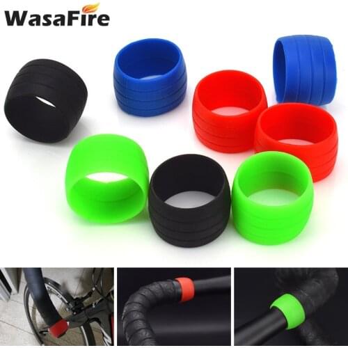 1 Pair Bike Silicone Elastic Strap Fixing Ring Anti-Slip Plugs Waterproof Wear Resistant Strap Loops for Bicycle Handlebar Tape