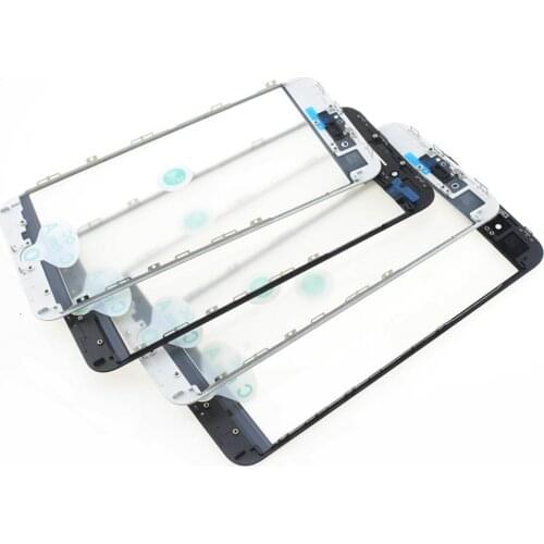 10PCS Top Cold Press 3 in 1 LCD Front Screen Glass With Frame OCA Glue + Ear Speak Mesh For iphone 8 7 6 6S plus 5s 11 XR Repair