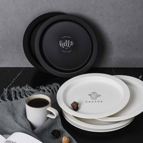 128pcs Nordic Style Plastic Round Breakfast Tray Food Fruit Dessert Plate Snack Storage Trays Kitchen Organizer Decorative Tray