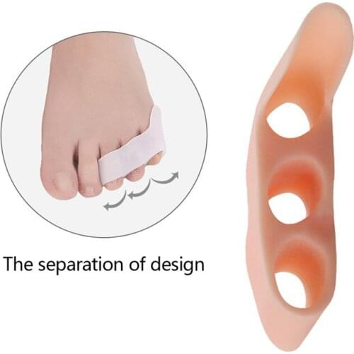 Three-hole Little Toe Separator Transparent Bunion Pain Relief Toe Straightener Protector Foot Care Tool 2Pcs