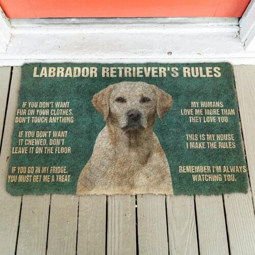 3D My Labrador Retrievers Rules Doormat Non Slip Door Floor Mats Decor Porch Doormat