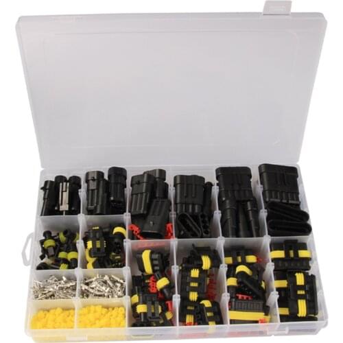 708 PCS/ 43 Set Car Electric Cable Connector Terminal Plug Kit 1 2 3 4 5 6 Pin Truck Plug Car Spark Connector Assorted Box