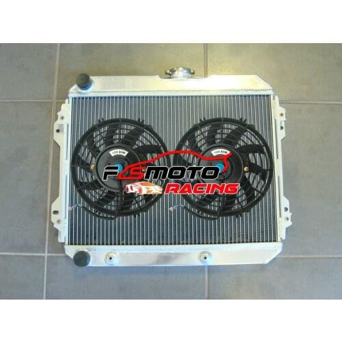 Aluminum Radiator + Fan For Toyo-ta Corona Sedan ST141 2.0L 4cyl 2SC AT/MT 1983 1984 1985 1986 1987 2S-C