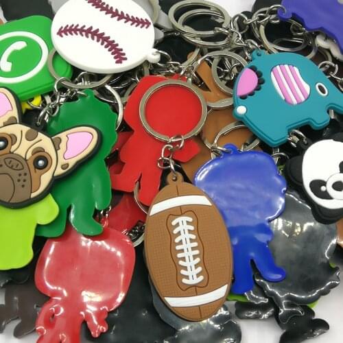 50/100pcs Random Mixed Cartoon PVC Keychain Key Ring Anime Key Chain Superhero Key Chain Key Holder Kids Gift Party Favor