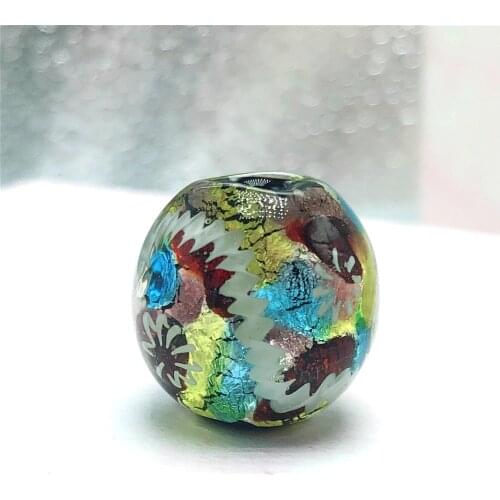 14/16/18mm 3pcs Handmade Lampwork Beads Japanese style Gold Color Foil Beads for DIY Bracelet Hair Jewelry Making