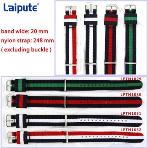 Cambos Stripes Strong nato fabric Nylon Watch watchbands Woven Straps Bands Buckle belt 20mm