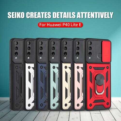 For Huawei P40 Lite E Push Pull Stand Ring Cover Cases For Honor 30i 9c 9a 20s 20 P30 Nova 4e 6 SE Y8s Y8p Y7a P Smart Enjoy 10s